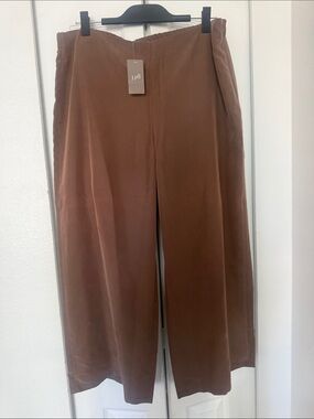 J. Jill Wide-Leg Pants in Warm Brown / Mahogany